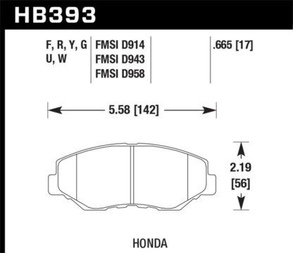 Hawk 15 Honda Accord Race Front DTC-30 Brake Pads - Image 3