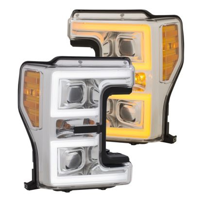 ANZO LED Headlights 17-18 Ford F-250 Super Duty Plank-Style L.E.D. Headlight Chrome (Pair) - Image 3