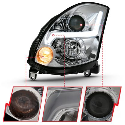 ANZO 2003-2007 Infiniti G35 Projector Headlight Plank Style Black (HID Compatible, No HID Kit ) - Image 3