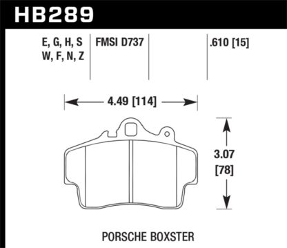 Hawk 97-08 Porsche Boxster / 07-08 Cayman Blue 9012 Race Front Brake Pads - Image 3