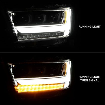 ANZO 19-20 Dodge Ram 1500 Tradesman LED Projector Headlights Plank Style w/Sequential Black (Driver) - Image 3