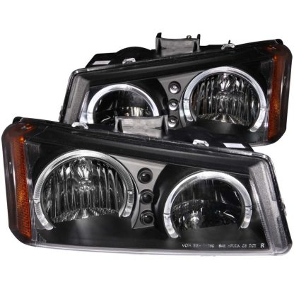 ANZO 2003-2006 Chevrolet Silverado 1500 Crystal Headlights w/ Halo Black - Image 5