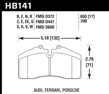 Hawk 1986-1991 Porsche 928 CS HPS 5.0 Front Brake Pads - Image 3