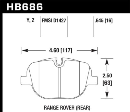 Hawk 10-11 Range Rover Sport S/C / 10-11 Supercharged Perf Ceramic Street Rear Brake Pads - Image 5