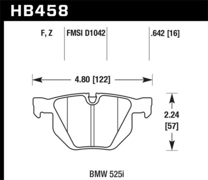 Hawk 07-08 BMW X5 3.0si / 09-13 X5 Xdrive / 10-13 X6 Xdrive Perf Ceramic Rear Street Brake Pads - Image 4