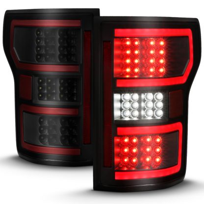 ANZO 18-19 Ford F-150 LED Taillight Black Housing Clear Lens Red Light Bar W/Sequential - Image 2