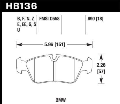 Hawk 92-99 BMW 318 Series / 01-07 325 Series / 98-00 328 Series Blue 9012 Race Front Brake Pads - Image 2