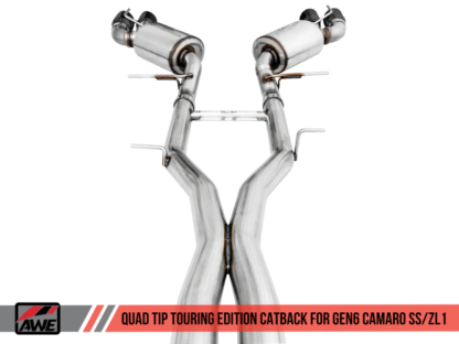 AWE Tuning 16-19 Chevy Camaro SS Non-Res Cat-Back Exhaust -Touring Edition (Quad Diamond Black Tips) - Image 2