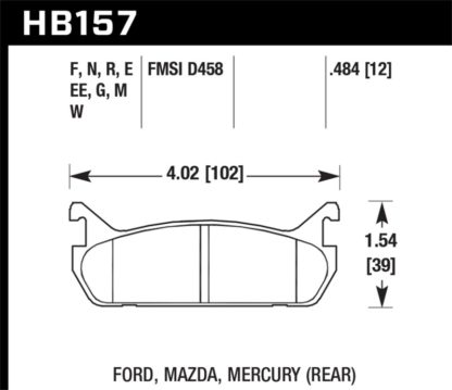 Hawk 91-96 Ford Escort GT / 90-93 Mazda Miata DTC-60 Rear Race Brake Pads - Image 3