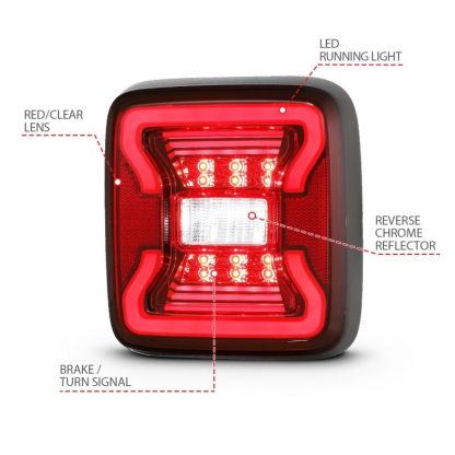 ANZO 18-19 Jeep Wrangler JL LED Taillights Black - Image 6