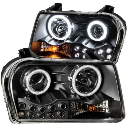 ANZO 2005-2010 Chrysler 300 Projector Headlights w/ Halo Black