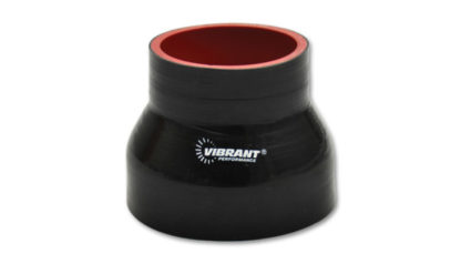 Vibrant 4 Ply Reinforced Silicone Transition Connector - 3in I.D. x 3.5in I.D. x 3in long (BLACK) - Image 2