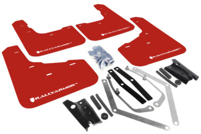 Rally Armor 13+ Ford Fiesta ST Red Mud Flap w/ White Logo