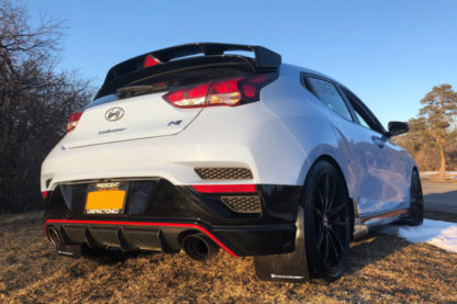 Rally Armor 2019+ Hyundai Veloster N UR Red Mud Flap w/ White Logo - Image 4