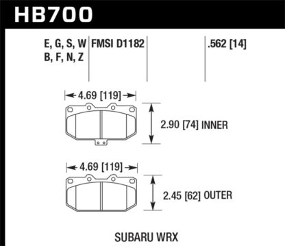 Hawk 06-07 Subaru Impreza WRX HP Plus Front Street Brake Pads - Image 3