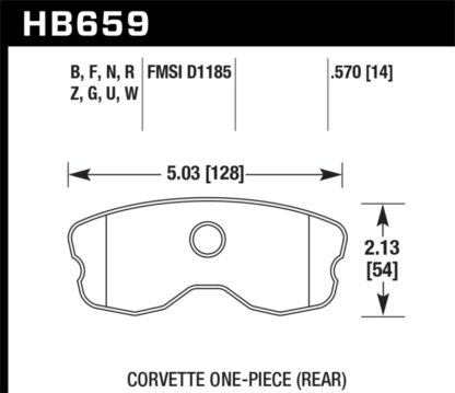 Hawk 10-12 Chevy Corvette Grand Sport / 06-12 Corvette Z06 Rear Race DTC-70 Brake Pads - Image 2