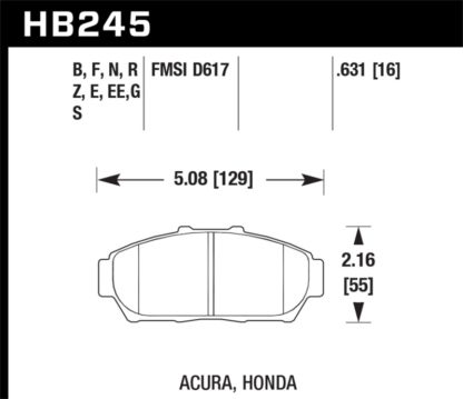 Hawk 94-01 Acura Integra (excl Type R)  DTC-60 Race Front Brake Pads - Image 2