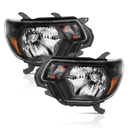 ANZO 2012-2015 Toyota Tacoma Crystal Headlights Black - Image 6