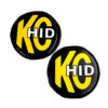 KC HiLiTES 8in. Round Soft Cover HID (Pair) - Black w/Yellow Brushed KC Logo - Image 3