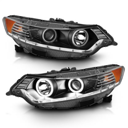 ANZO 2009-2012 Acura Tsx Projector Headlights w/ Halo Black (CCFL) (HID Compatible) - Image 5