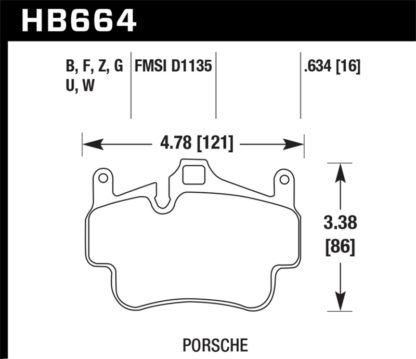 Hawk 05-08 Porsche 911 Carrera Front & Rear / 07-08 Cayman Front Perf Ceramic Street Brake Pads - Image 2