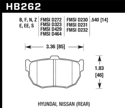 Hawk 89-97 Nissan 240SX SE HPS Street Rear Brake Pads - Image 4