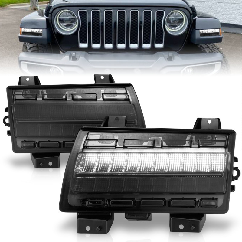 ANZO Wrangler 18-21/Gladiator 20+ LED Side Marker Lights Smoke w Sequential Signal - Image 2
