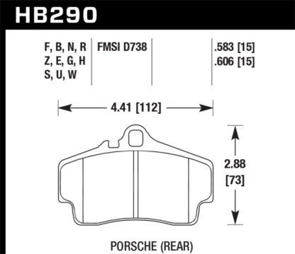 Hawk Performance 98-10 Porsche 911 Carrera 2 / 07-12 Boxster S DTC-70 Race Rear Brake Pads - Image 3