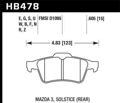 Hawk 13-14 Ford Focus ST / Mazda/ Volvo HP+ Street Rear Brake Pads - Image 4