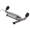QTP 07-18 Jeep Wrangler 3.6L/3.8L 304SS Screamer Axle Back Exhaust w/4in Black Tips - Image 3