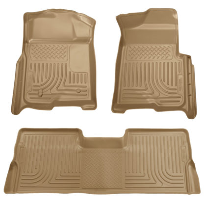 Husky Liners 08-10 Ford SD Crew Cab WeatherBeater Combo Tan Floor Liners (w/o Manual Trans Case) - Image 2