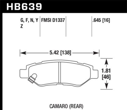 Hawk 2008-14 Cadillac CTS / 10-15 Chevy Camaro HPS 5.0 Rear Brake Pads - Image 2