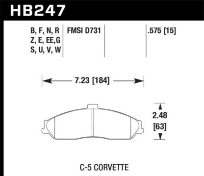 Hawk 04-09 Cadillac XLR / 01-04 Corvette Z06/ 05-06 Pontiac GTO DTC-30 Race Front Brake Pads - Image 4