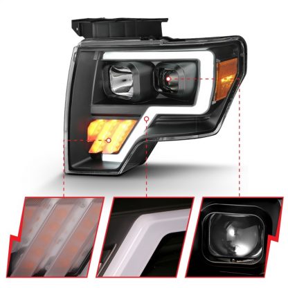 ANZO 2009-2014 Ford F-150 Projector Light Bar G4 H.L. Black Amber - Image 7