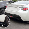 Rally Armor 13+ Subaru BRZ / 13+ Scion FR-S UR Black Mud Flap w/ White Logo - Image 2