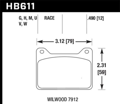 Hawk Willwood 7912 DTC-60 Race Brake Pads - Image 3