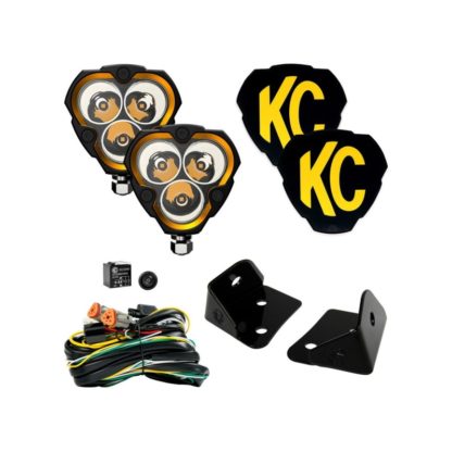 KC HiLiTES FLEX ERA 3 Vehicle Light System Kit Jeep JK Spot and A-Pillar Bracket - Image 2