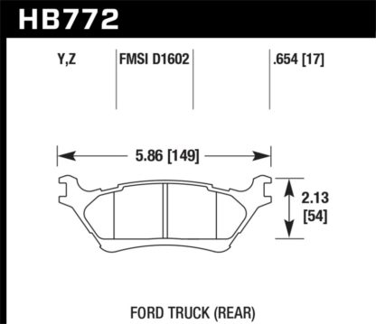 Hawk 2012-2016 Ford F-150 / Full-Size Trucks and SUV - LTS Street Brake Pads - Image 3