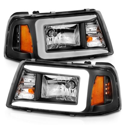 ANZO 2001-2011 Ford Ranger Crystal Headlights w/ Light Bar Black Housing - Image 4