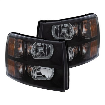 ANZO 2007-2013 Chevrolet Silverado Crystal Headlights Black - Image 2