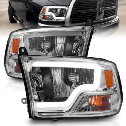 ANZO 2009-2018 Dodge Ram 1500/ 2500/ 3500 Crystal Headlights w/ Light Bar Chrome Housing - Image 2