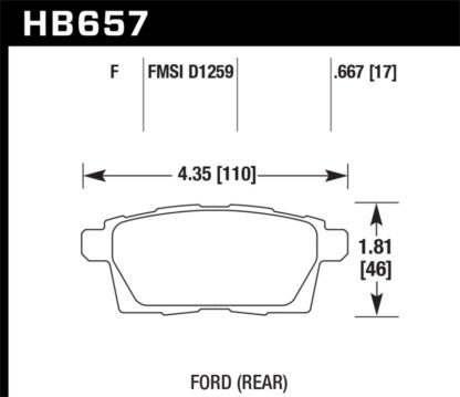 Hawk 07-10 Ford Edge / Lincoln MKX / Mazda CX-7/CX-9 HPS Street Rear Brake Pads - Image 2