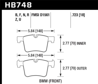 Hawk 13-14 BMW 328i/328i xDrive / 2014 428i/428i xDrive HP Plus Front Brake Pads - Image 3