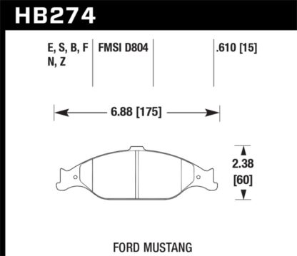 Hawk 96-10 Ford Mustang Blue 9012 Race Front Brake Pads - Image 3