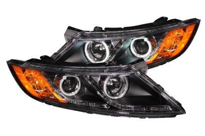 ANZO 2011-2013 Kia Optima Projector Headlights w/ Halo Black (CCFL) - Image 4