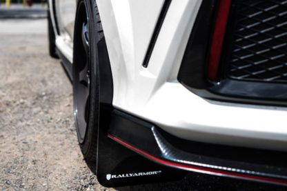 Rally Armor 17-18 Honda Civic Type R (Type R Only) UR White Mud Flap w/ Red Logo - Image 6