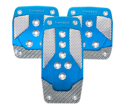 NRG Aluminum Sport Pedal M/T - Blue w/Silver Carbon - Image 2