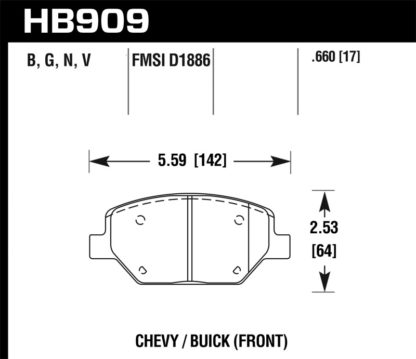 Hawk 16-18 Chevrolet Camaro HPS 5.0 Front Brake Pads - Image 2