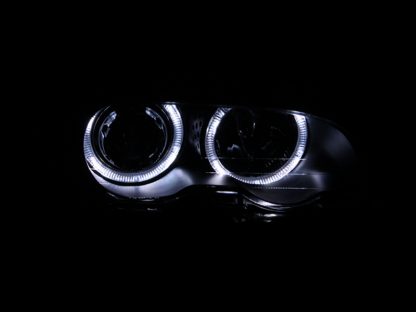 ANZO 2000-2003 BMW 3 Series E46 Projector Headlights w/ Halo Black - Image 2