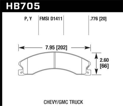 Hawk Chevy/GMC Express/Silverado/Savana/Sierra 15/25/35/4500 SuperDuty Rear LTS Brake Pads - Image 4